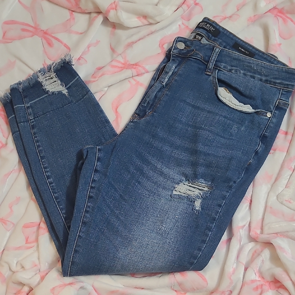 Judy Blue Women's Distressed Blue Jeans